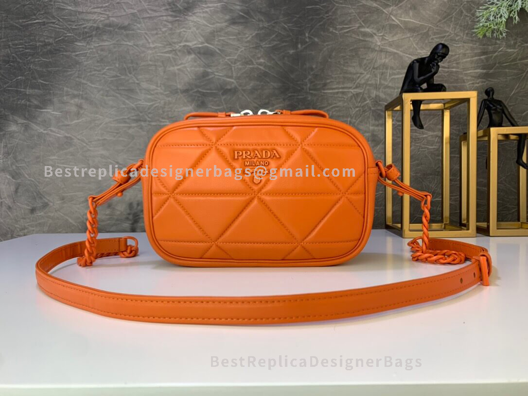 Prada Orange Leather Shoulder Bag SHW 141